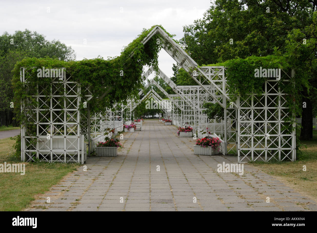 Parnu Estonie - jardins près de la plage Banque D'Images