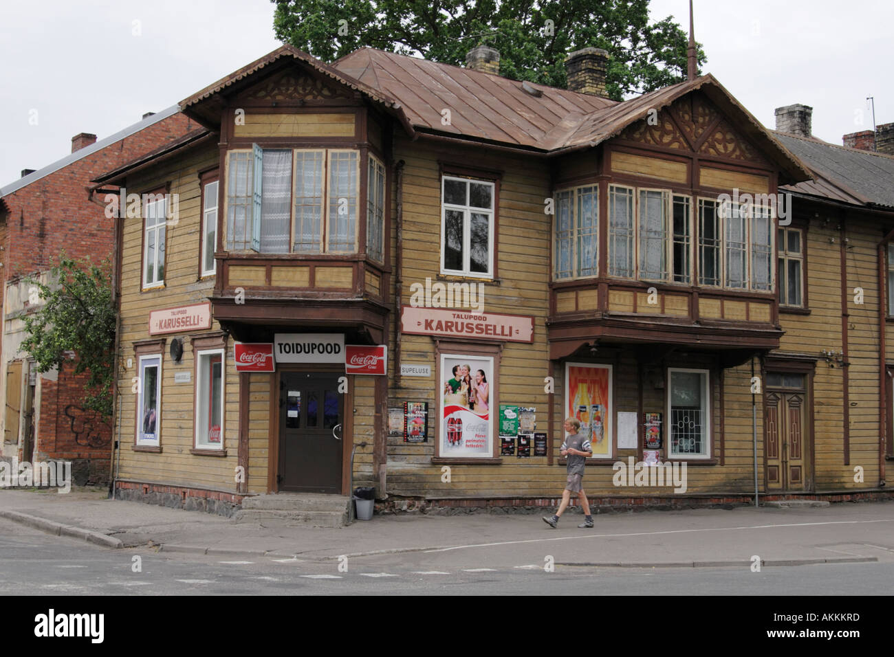 Parnu Estonie - corner shop dans le style Jugendstil Banque D'Images