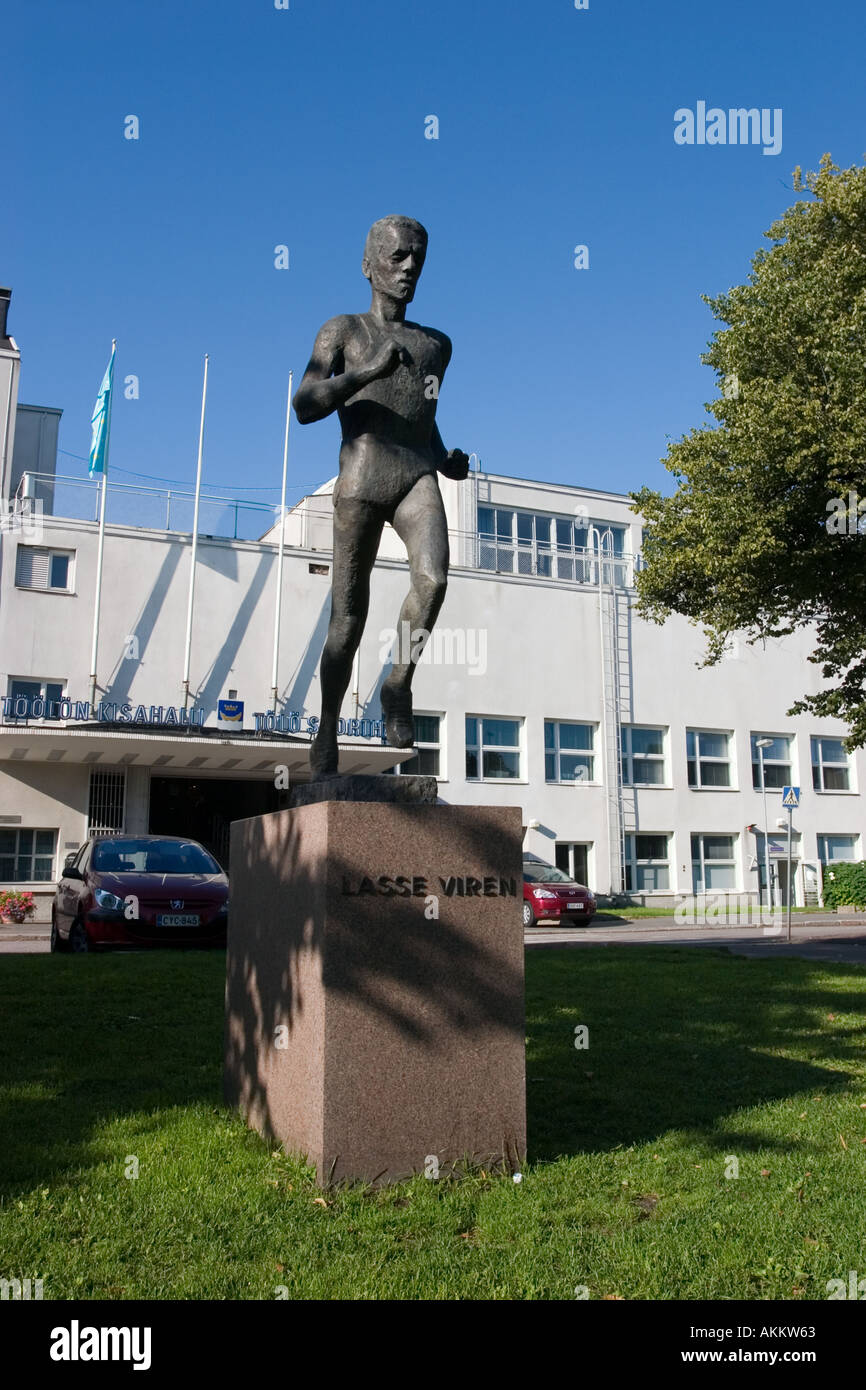 Statue de Lasse Viren Helsinki Banque D'Images