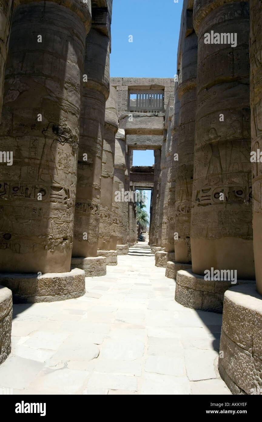 Le complexe du temple de Karnak à Louxor Égypte moderne Thèbes Banque D'Images