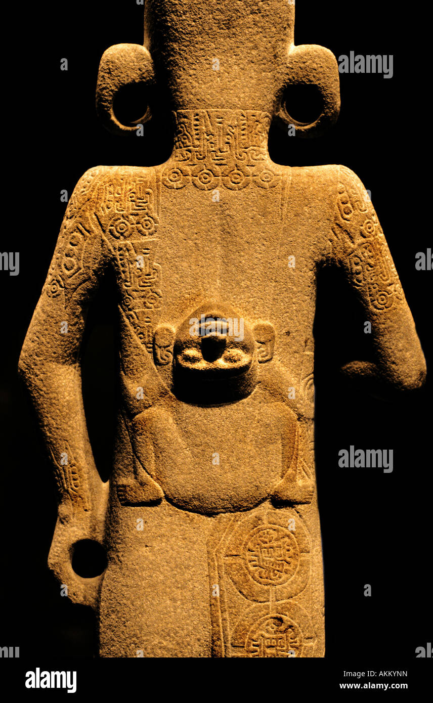 Musée national d'Anthropologie Mexico Huastec jeunes sur son dos dieu du vent Tamuin Banque D'Images