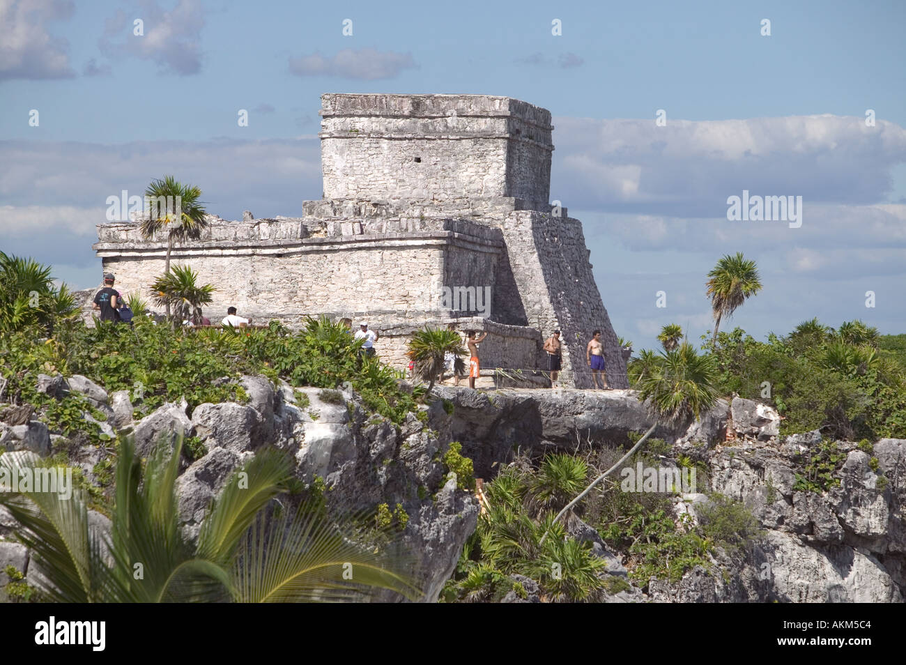 Les ruines mayas de Tulum Mexico waterfront Banque D'Images