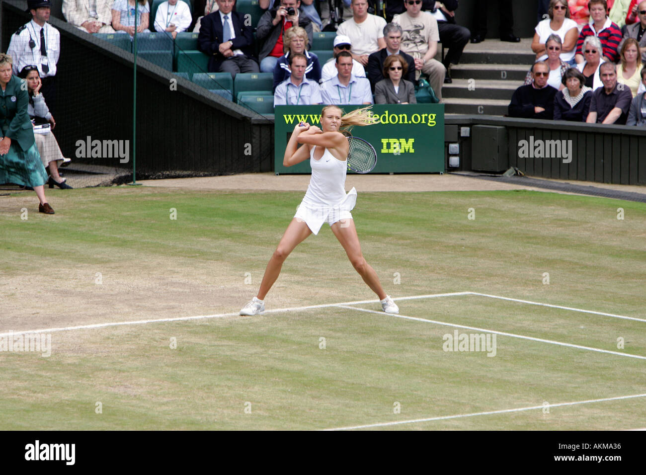 Maria Sharapova, dans la finale de Wimbledon 2004 Banque D'Images