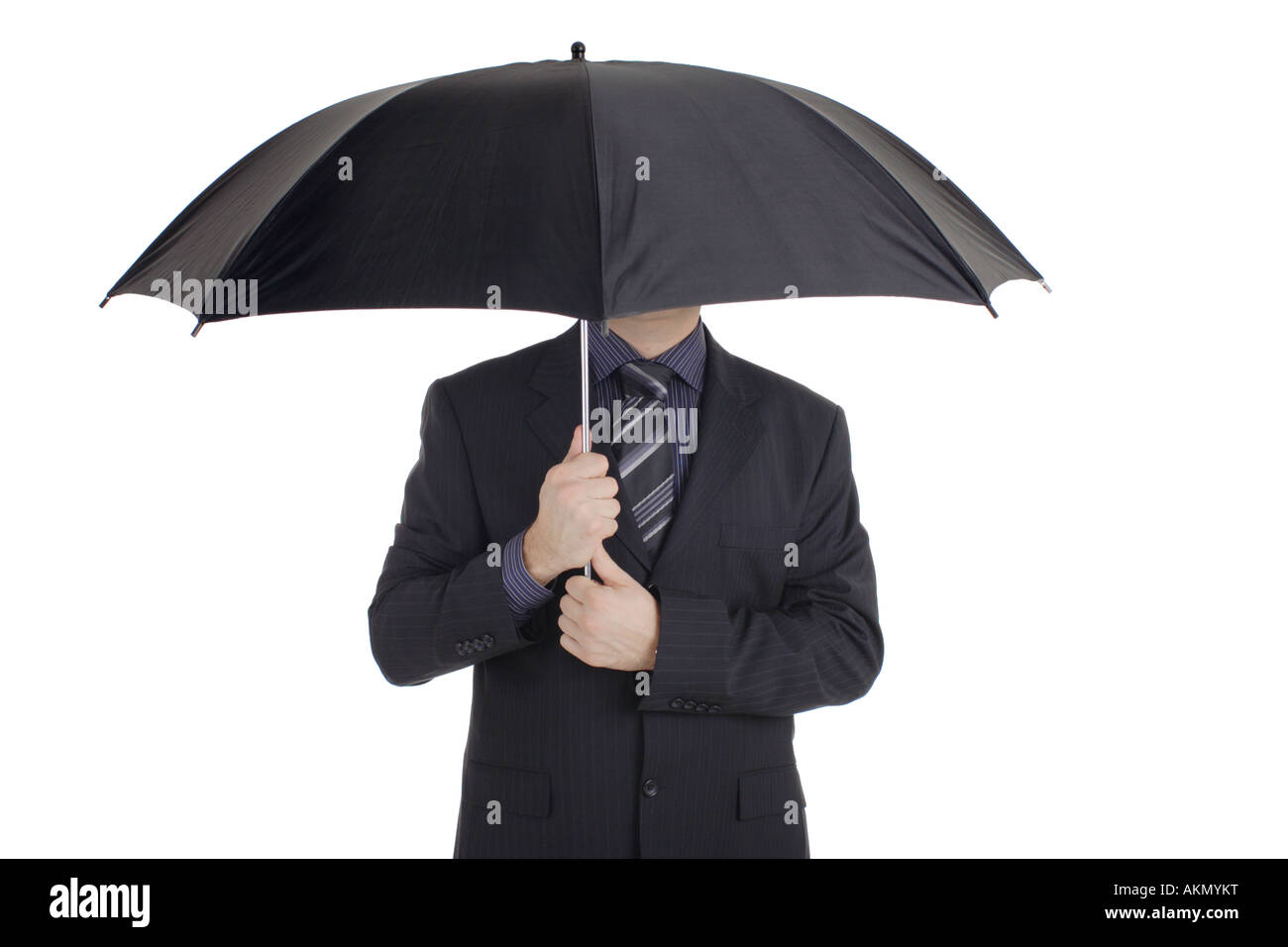 Homme avec un parapluie Banque D'Images