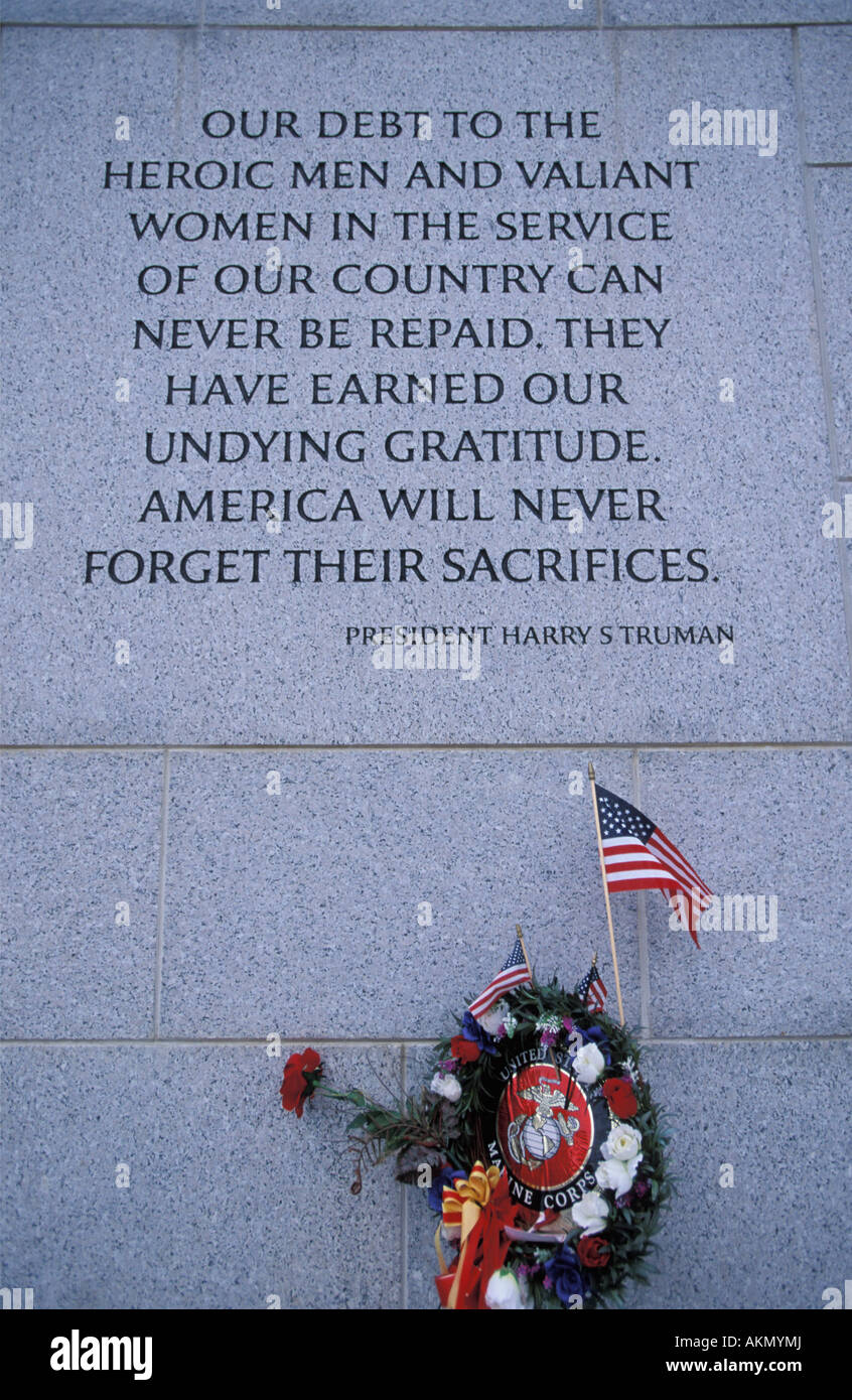 La DEUXIÈME GUERRE MONDIALE, National Memorial, Washington, DC Banque D'Images