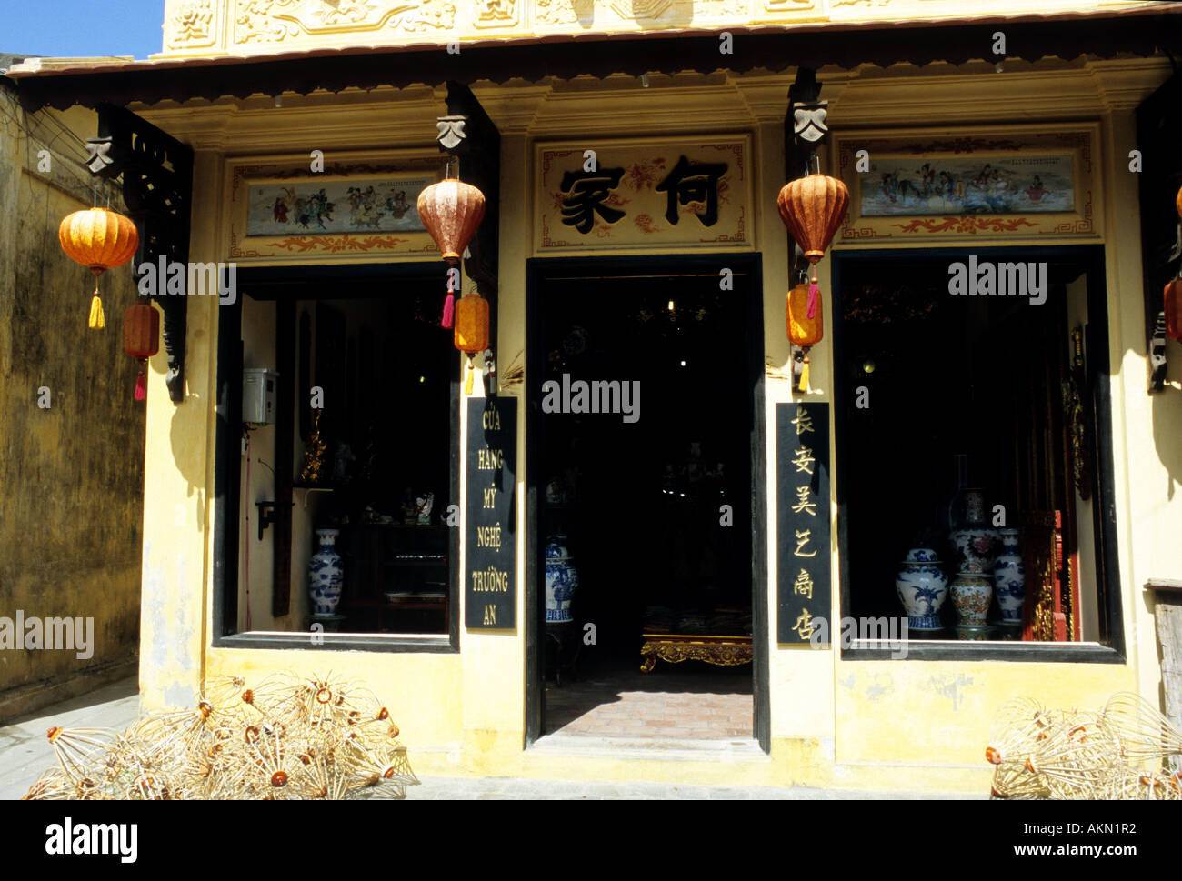 Maisons traditionnelles en Tran Phu St, Hoi An, Viet Nam Banque D'Images