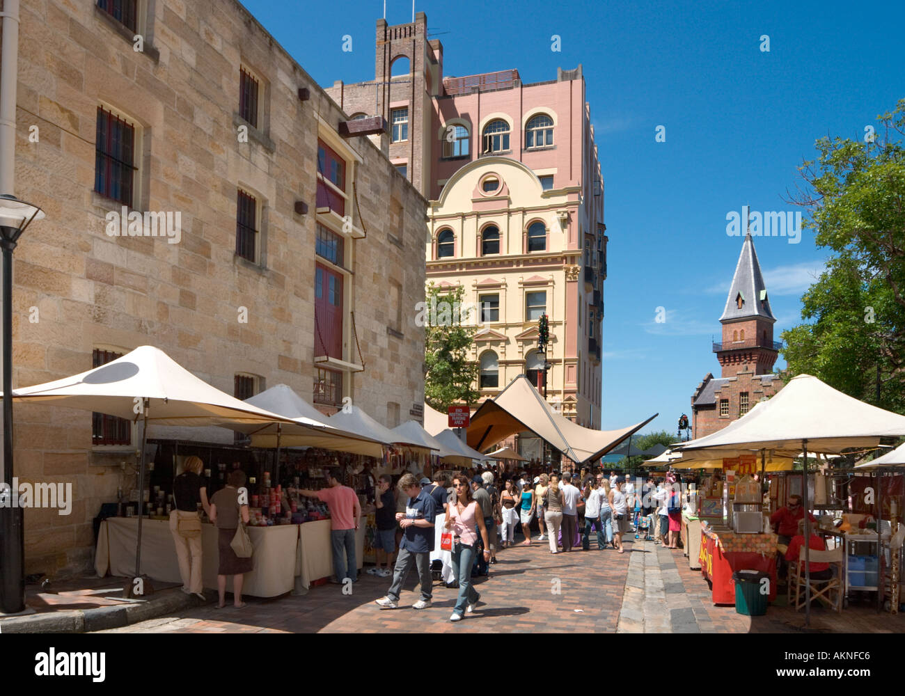 Sydney, Australie. Marché le dimanche, The Rocks, Sydney, New South Wales, Australie Banque D'Images