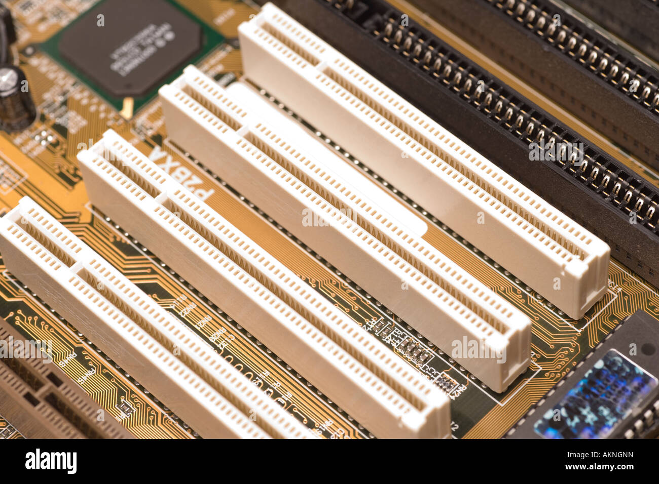 Close up photographie de couleur or ordinateur digital circuit board Banque D'Images