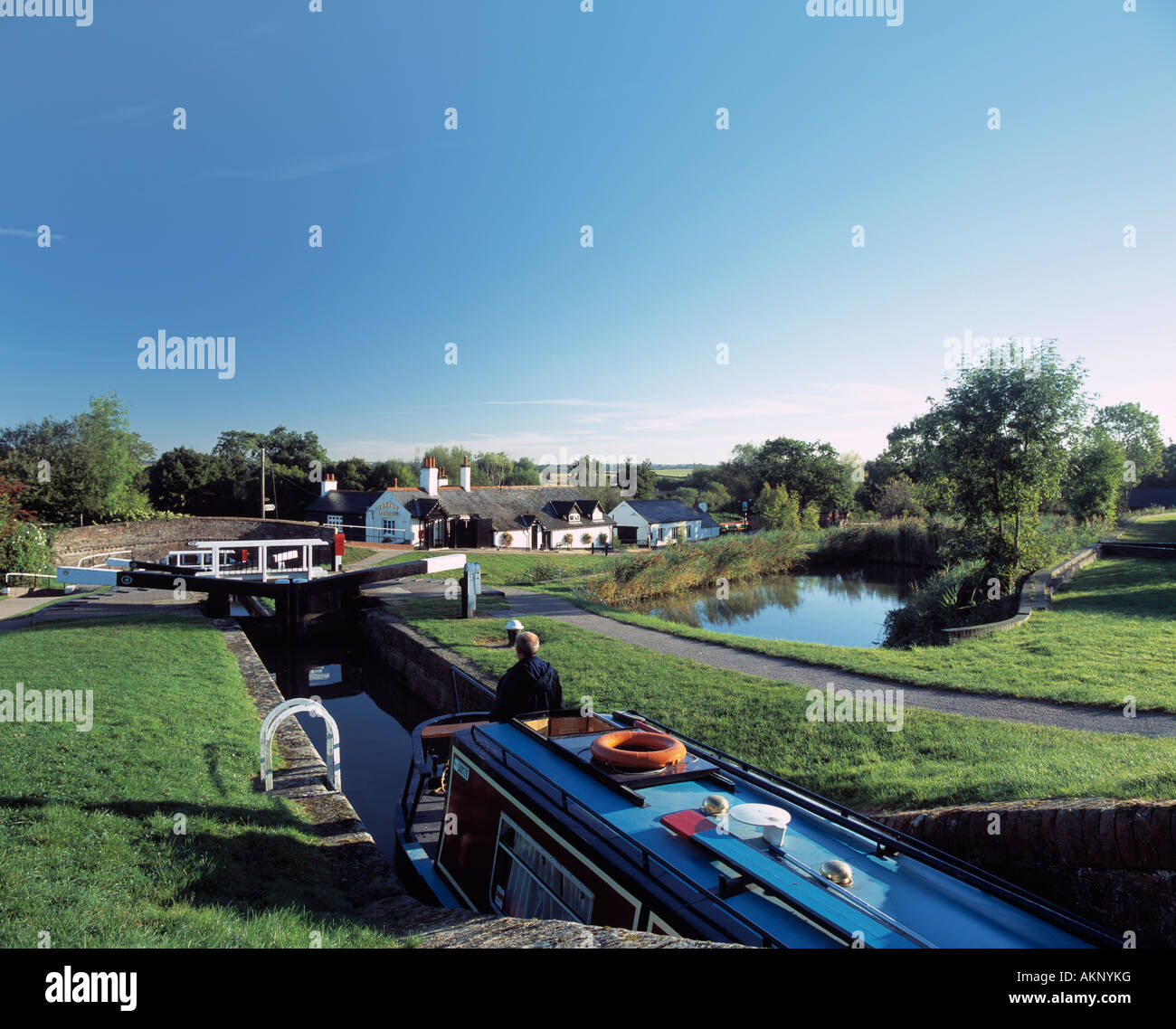 L'ascension de la Canal Boat 10 Vol à Foxton près de Market Harborough Leicestaershire Banque D'Images