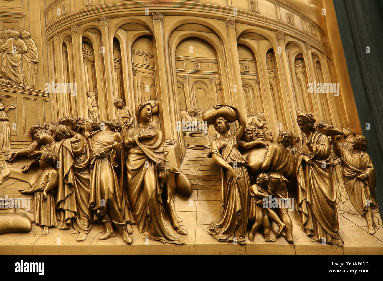 L'activité portes du paradis" ou "Portes du Paradis, les portes de l'est, de Lorenzo Ghiberti, le panneau de Joseph - Baptistère Florence Italie Banque D'Images