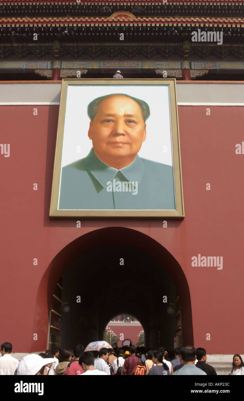 Mao, sur le mur de la Forbidden City Beijing Banque D'Images