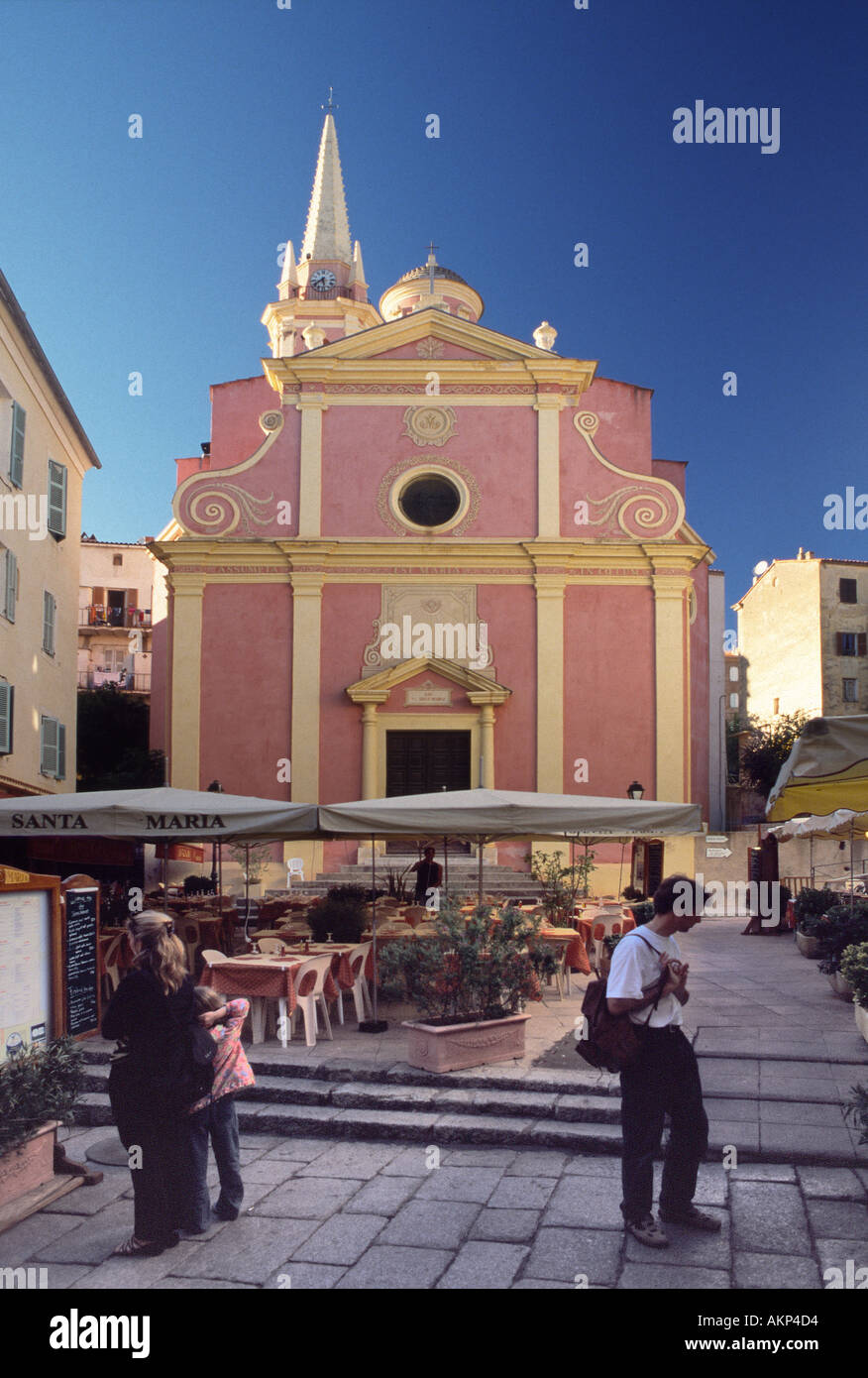 L'église Santa Maria à Calvi Corse France Banque D'Images