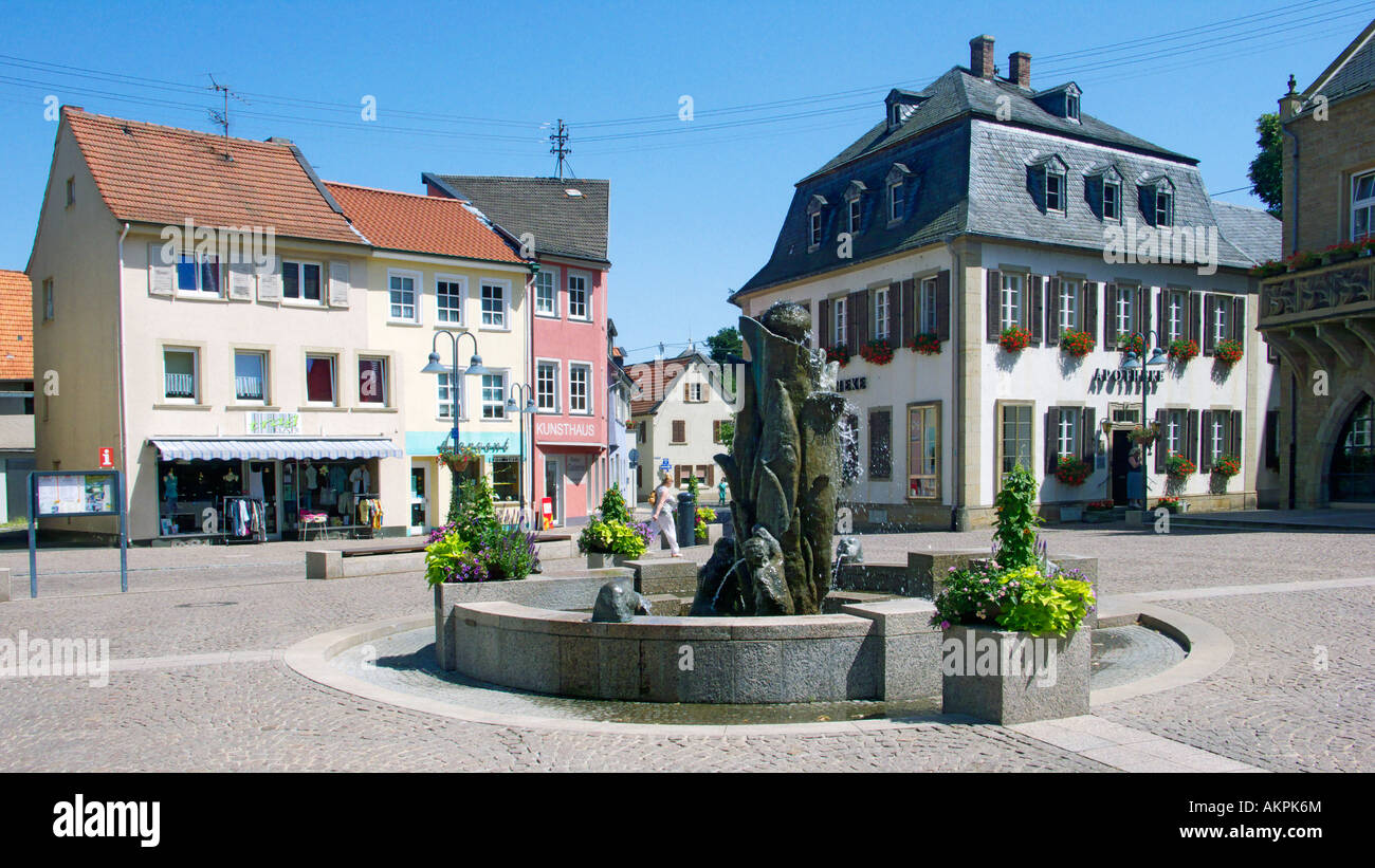 Marktplatz mit Apotheke Bad Sobernheim, Nahetal, Rheinland-Pfalz Banque D'Images