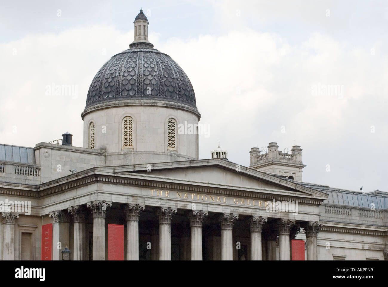 La National Gallery à Trafalgar Square London Banque D'Images