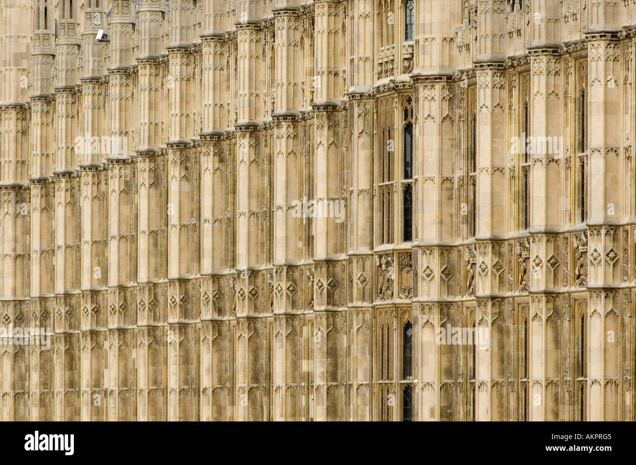 Détail architectural des maisons du parlement de Westminster à Londres Banque D'Images