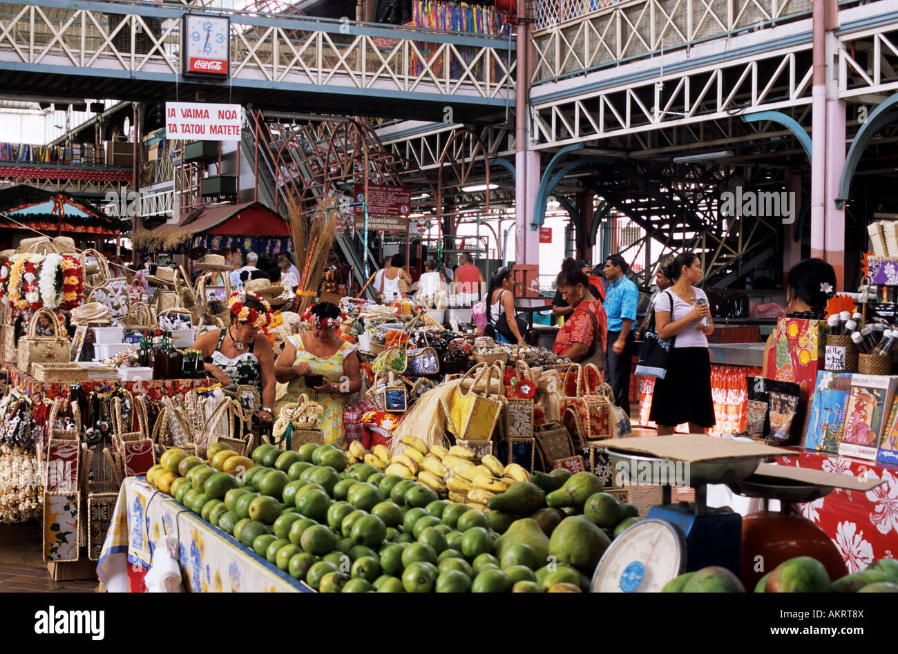 La France, la Polynésie française, archipel de la société, îles du vent, Tahiti, Papeete, marché Banque D'Images