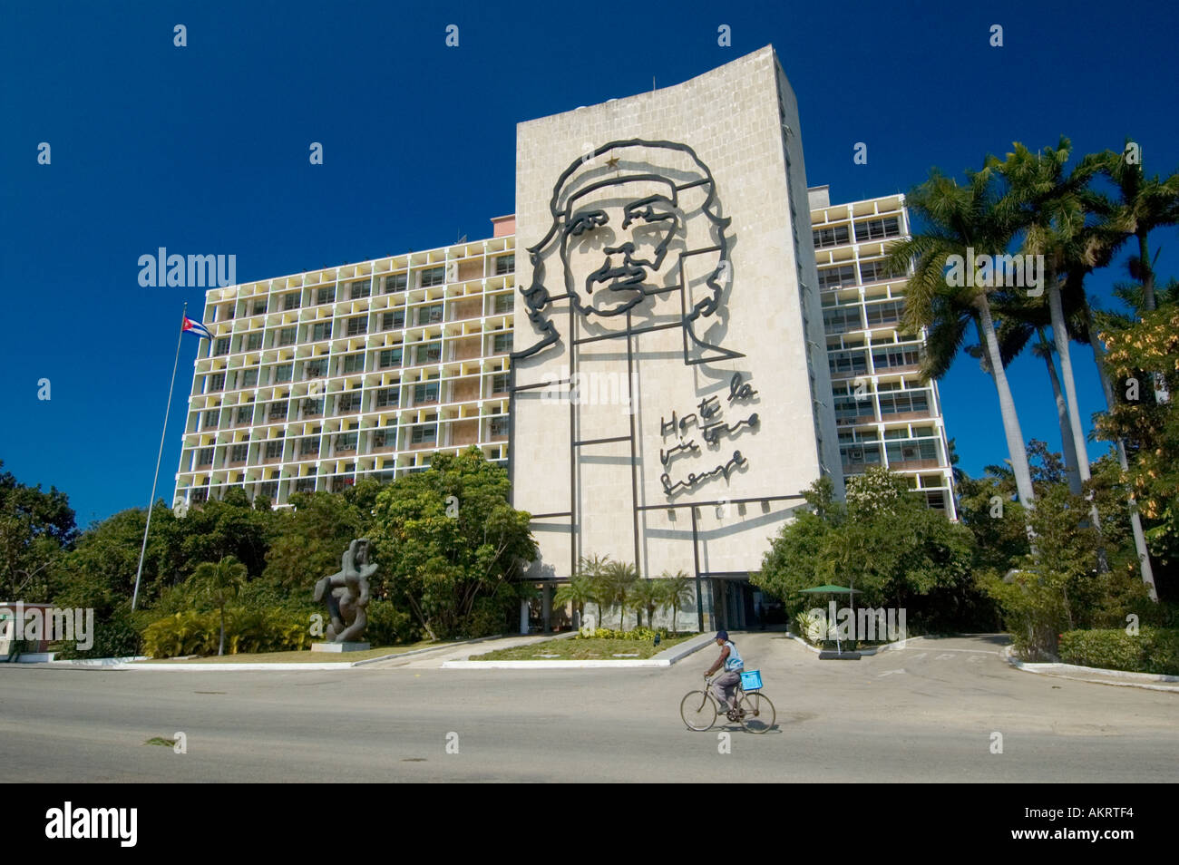 Che Guevara sculpture sur la construction de la place de la Révolution à La Havane Cuba Banque D'Images