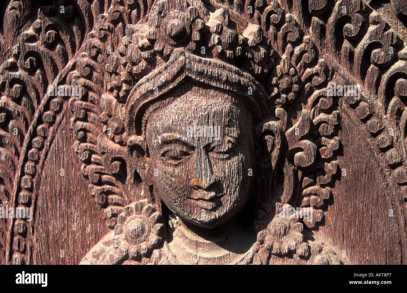 Temple de Pashupatinath Népal sculpture sur bois Banque D'Images