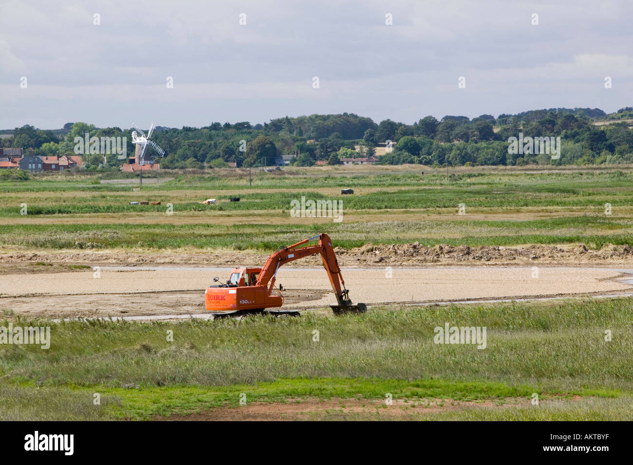 La création d'habitat pour les échassiers au Norfolk Naturalists Réserve ornithologique au Claj, Norfolk, UK Banque D'Images