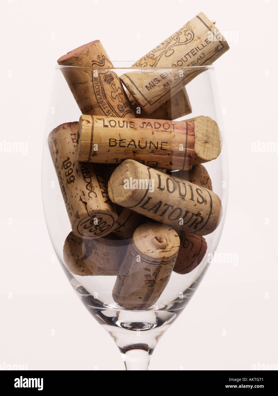 Bouchons en verre de vin Banque D'Images