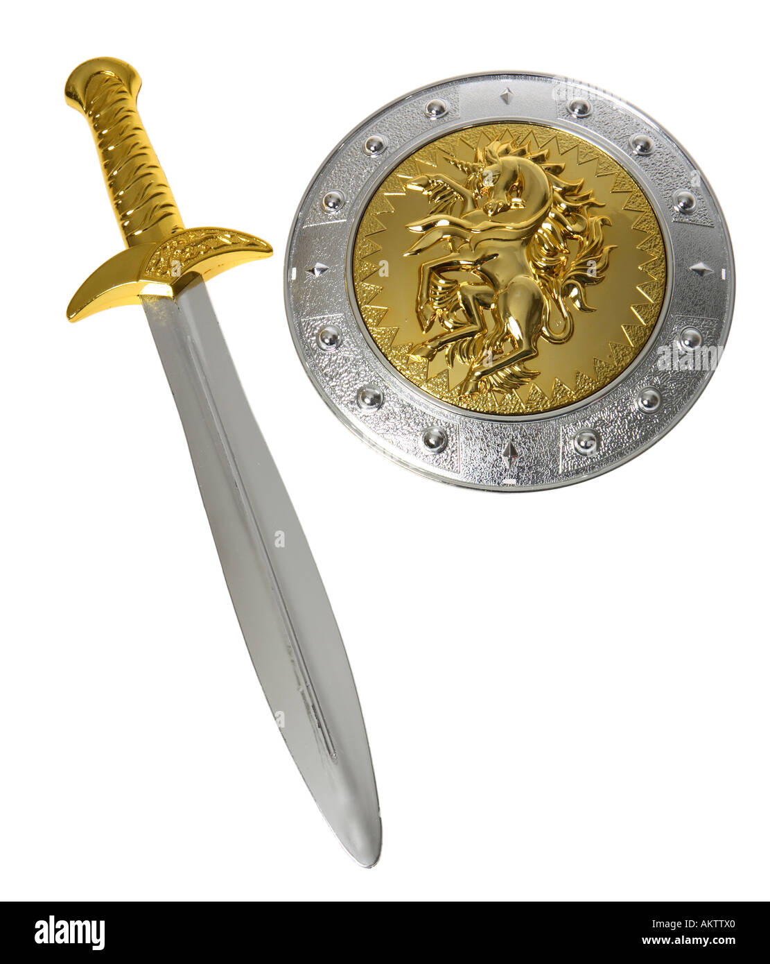 Toy épée et le bouclier Banque D'Images