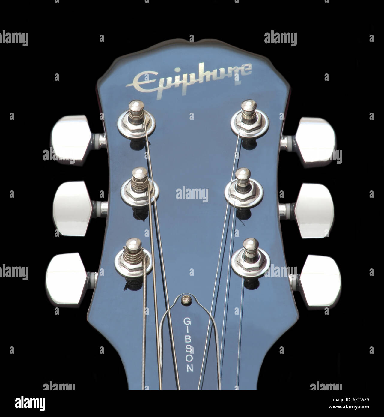 Gibson epiphone les paul electric guitar music sound close up of headstock  view Photo Stock - Alamy