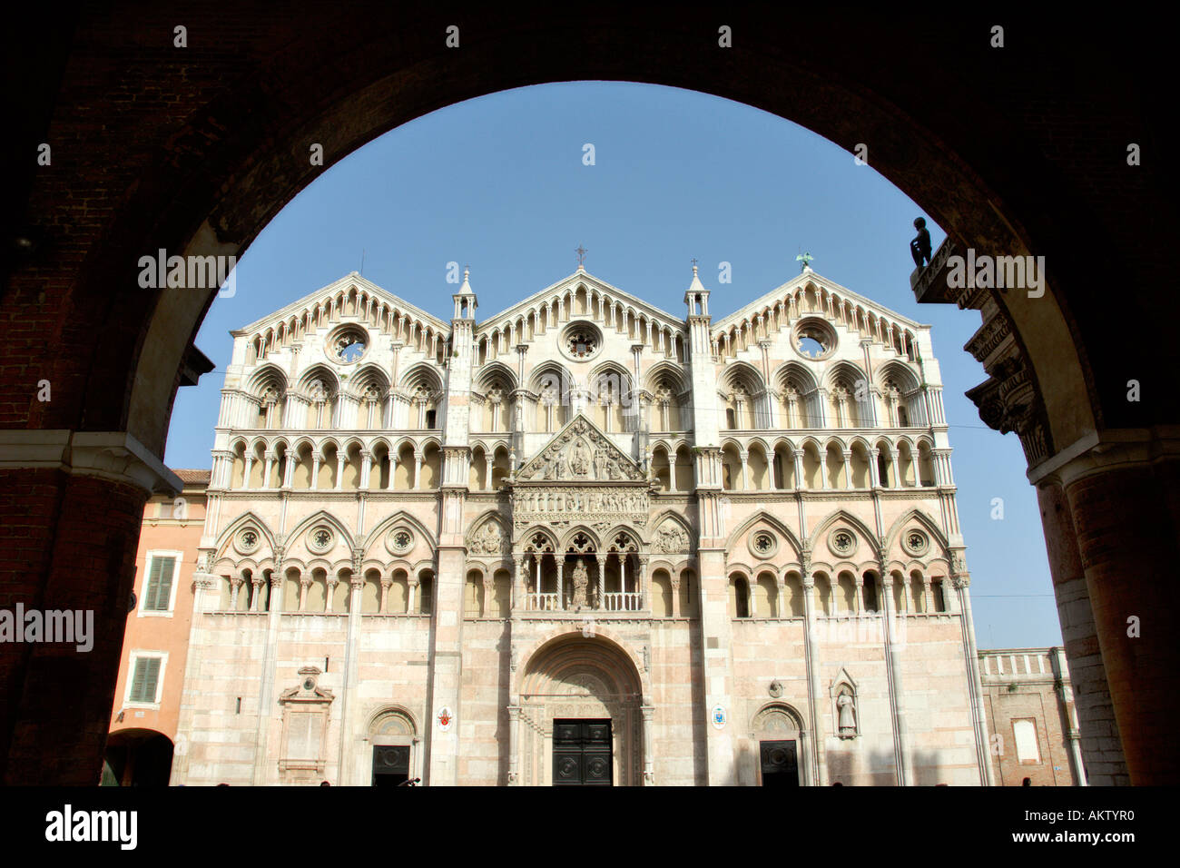 Ferrara Italie Chambre façade de la 12e C Duomo Banque D'Images