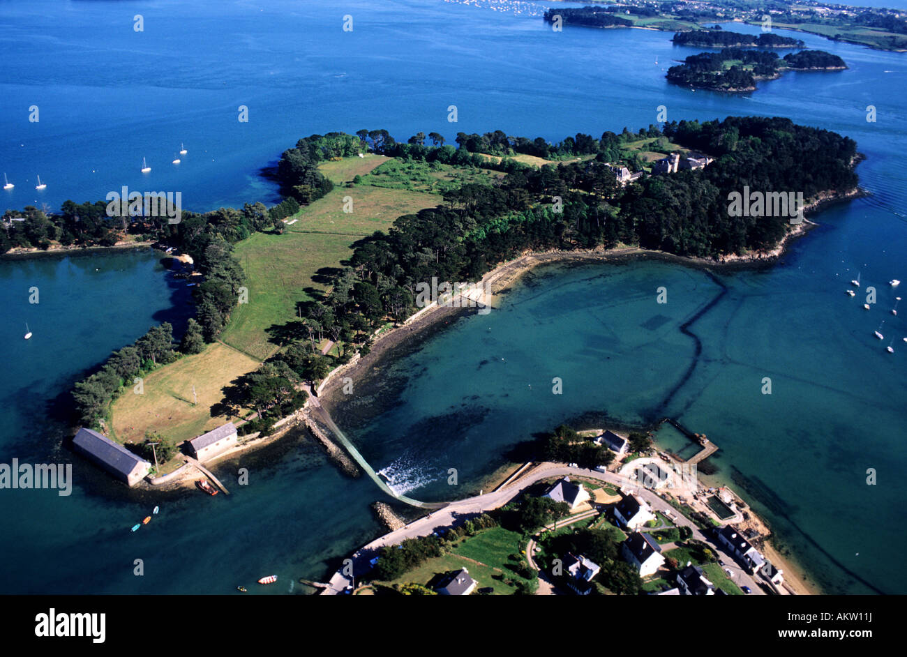 France, Morbihan, Ile de Berder (vue aérienne) Banque D'Images