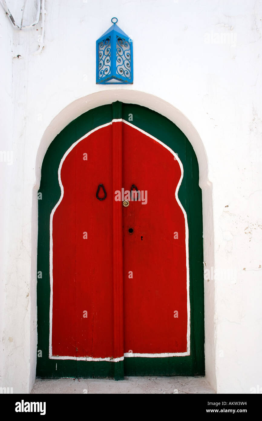 Porte d'entrée décorée Sidi Bou Said Tunisie Banque D'Images