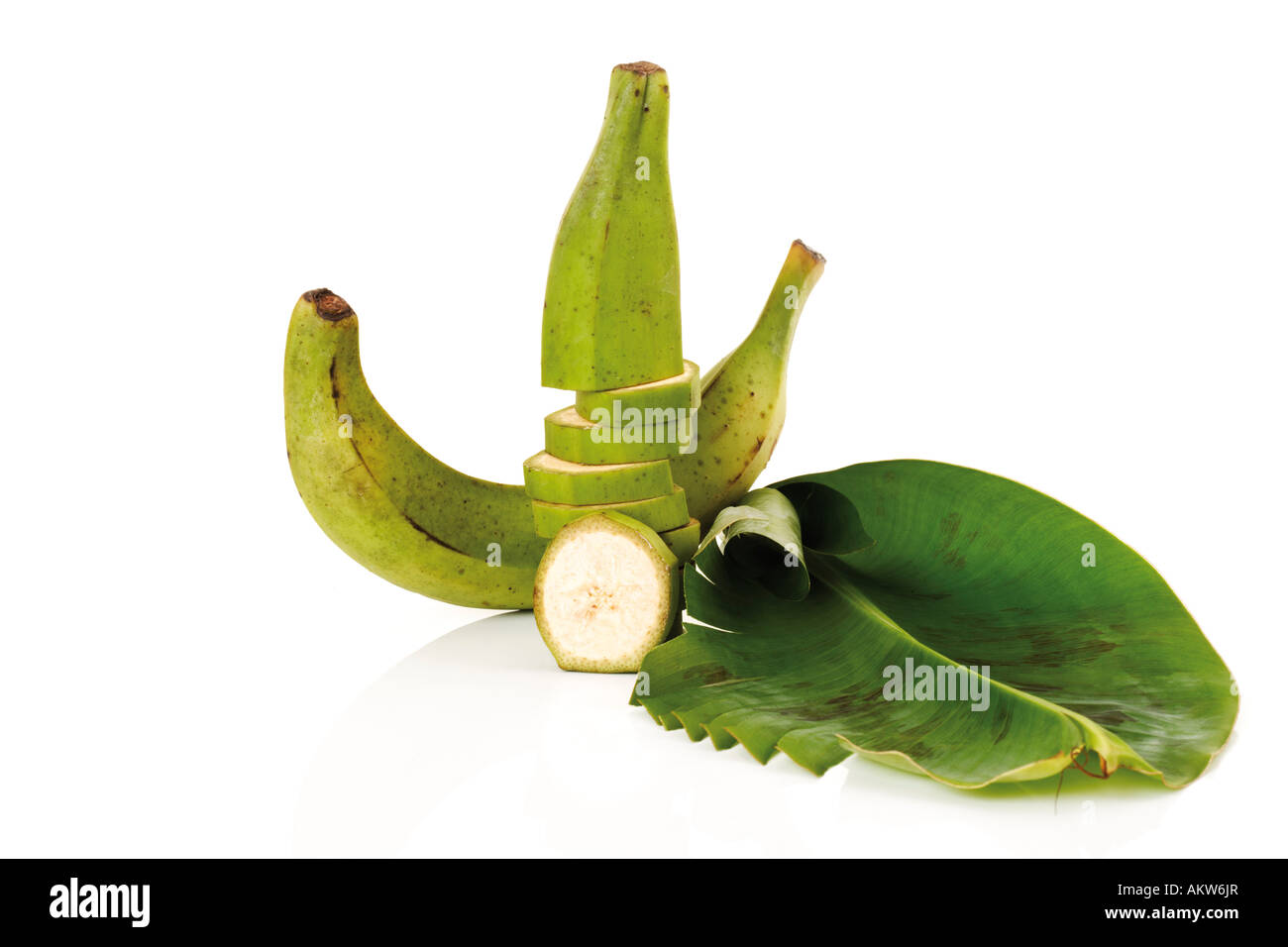 Deux plantains avec leaf, close-up Banque D'Images