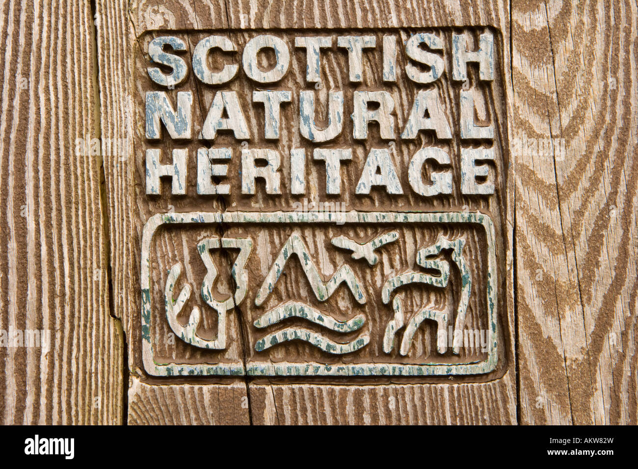 Le Scottish Natural Heritage sur poteau de signalisation d'entrée de la réserve naturelle de la flotte de Cairnsmore Galloway Scotland UK Banque D'Images