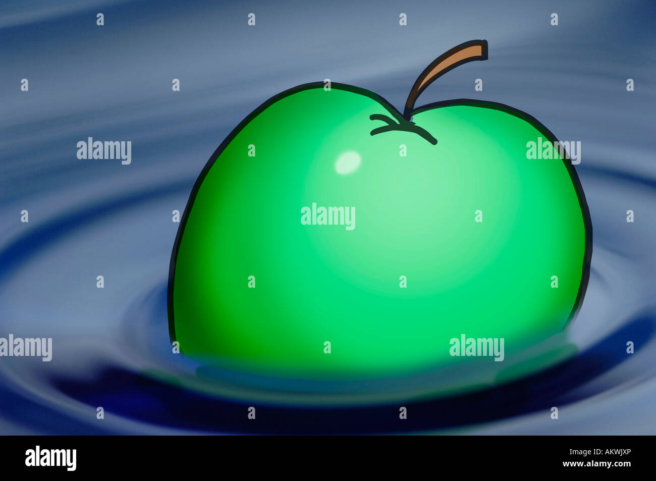 Image illustration d'une pomme, close-up Banque D'Images