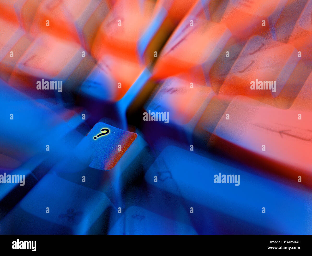 Clavier de l'ordinateur avec la main illustration graphique de flou Banque D'Images