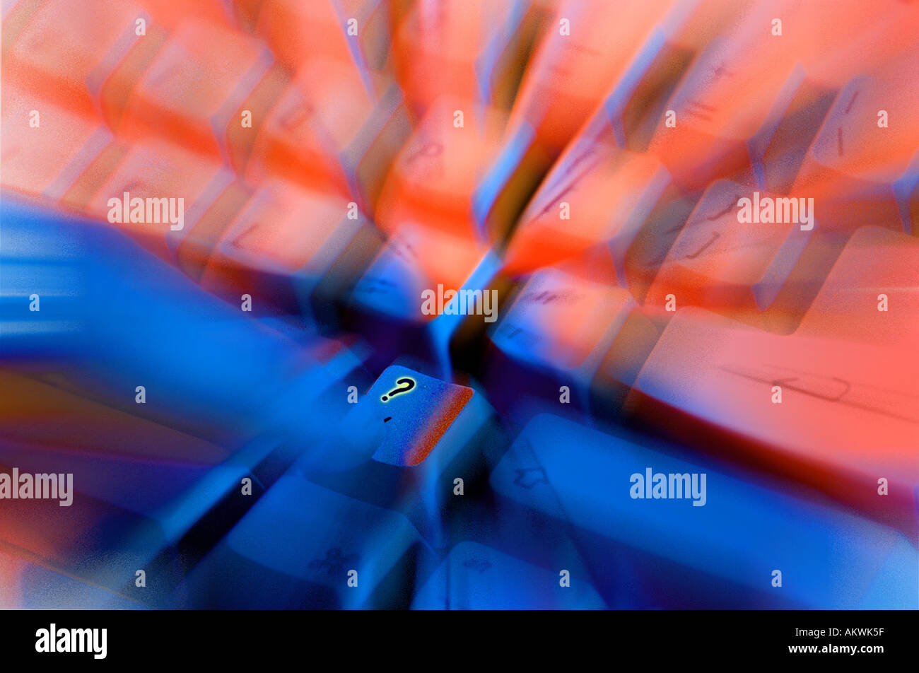Clavier de l'ordinateur avec la main illustration graphique de flou Banque D'Images