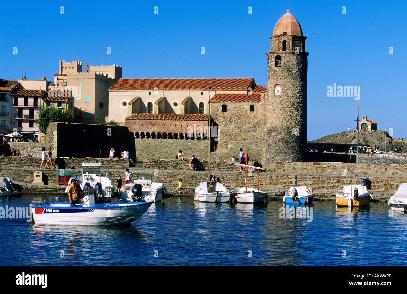 France, Pyrénées Orientales, Collioure, église Banque D'Images