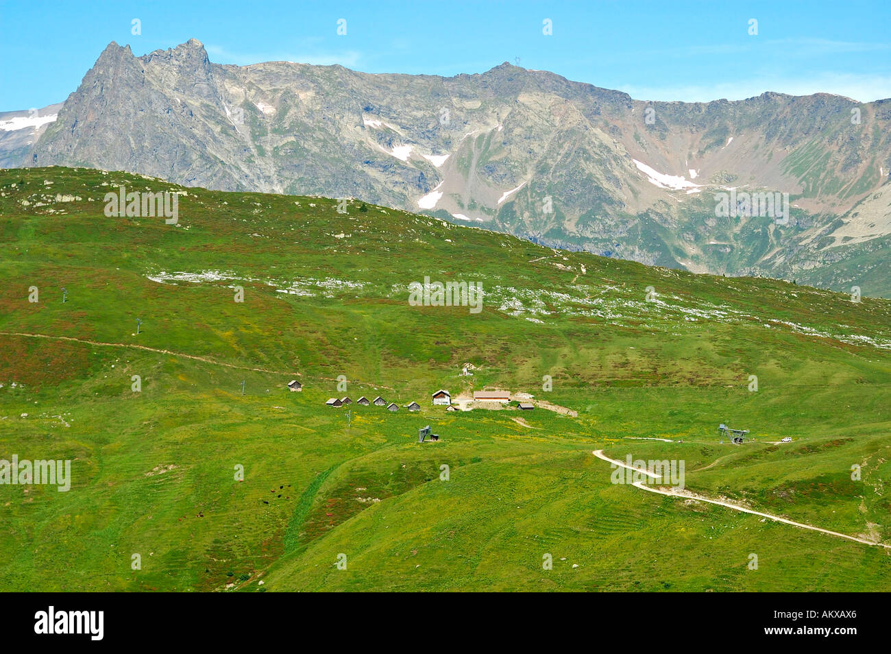 Des hauts plateaux alpins, le Tour, Haute Savoie, France Banque D'Images