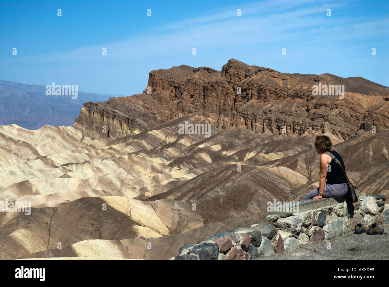 Zabriskie Point, Death Valley, désert de Mojave, Californie, USA Banque D'Images