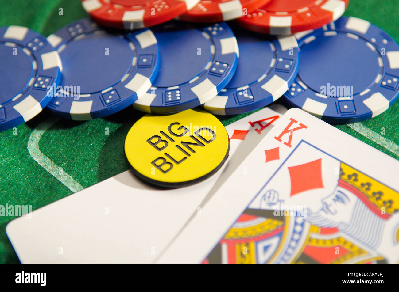 Le Texas Hold'em Poker Big Blind Banque D'Images