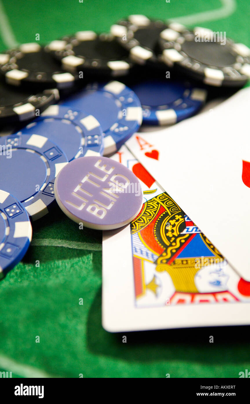Le Texas Hold'em Poker Petit Blind Banque D'Images