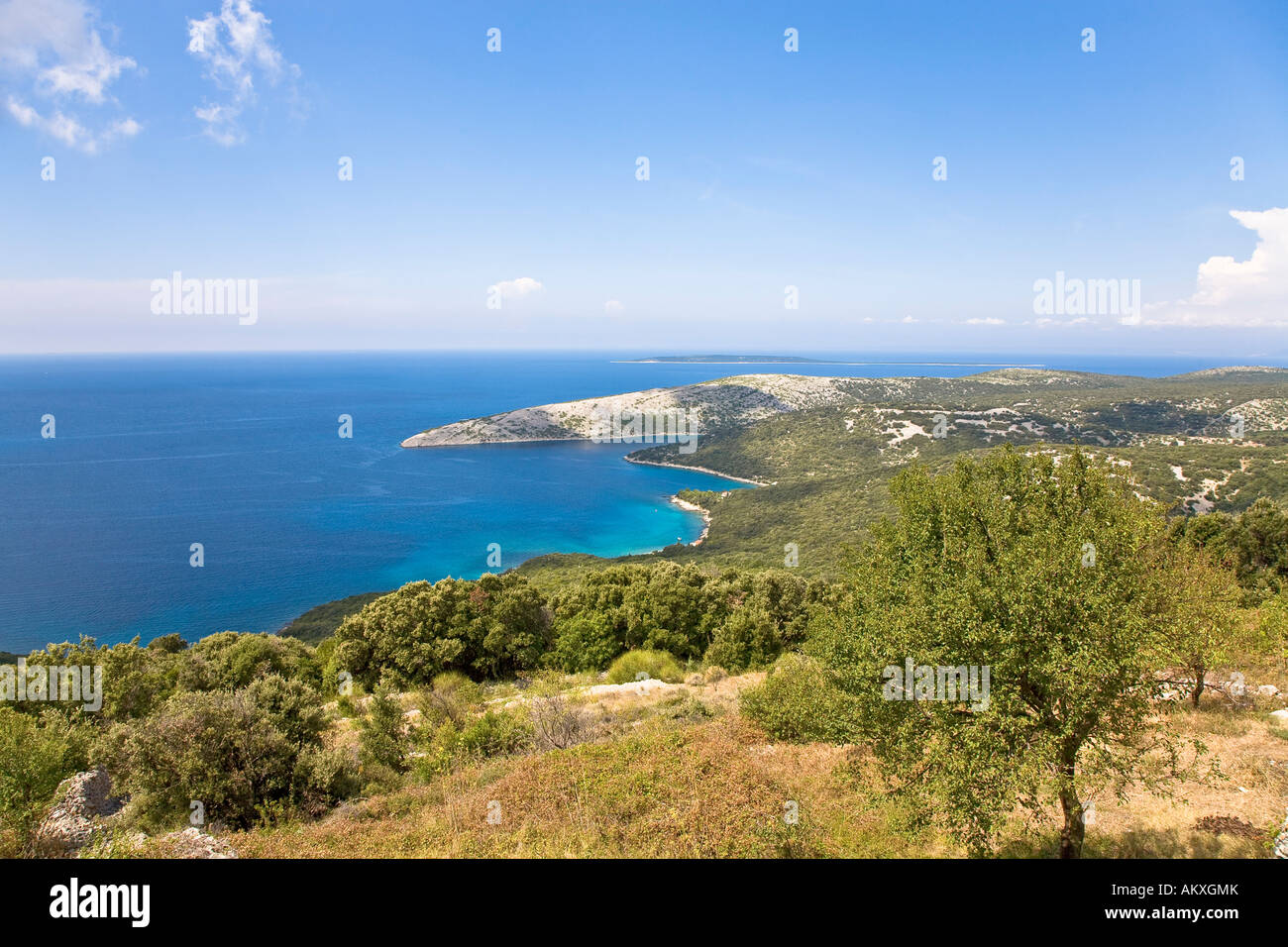 Baignoire bay en Ustrine sur l'île de Cres, Primorje - Gorski kotar, Croatie Banque D'Images