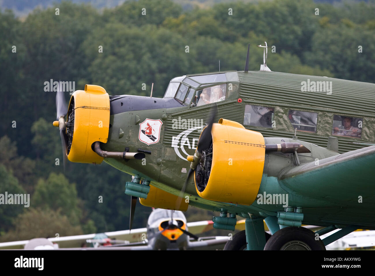 Junkers Ju 52, Europe's big vintage avion réunion sur la Hahnweide, Kirchheim-Teck, Bade-Wurtemberg, Allemagne Banque D'Images