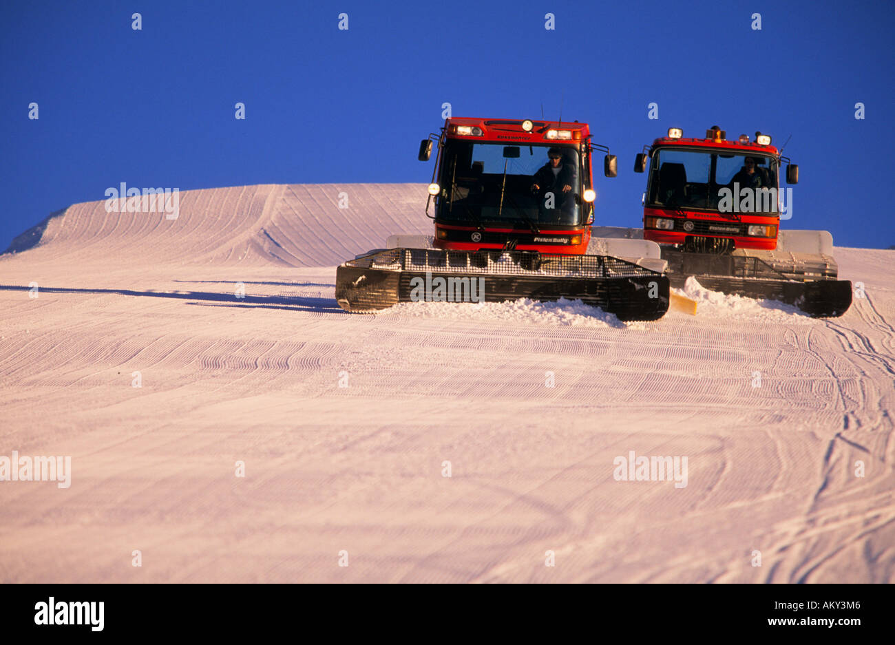 Le toilettage ski run, Mt Buller, Australie Banque D'Images