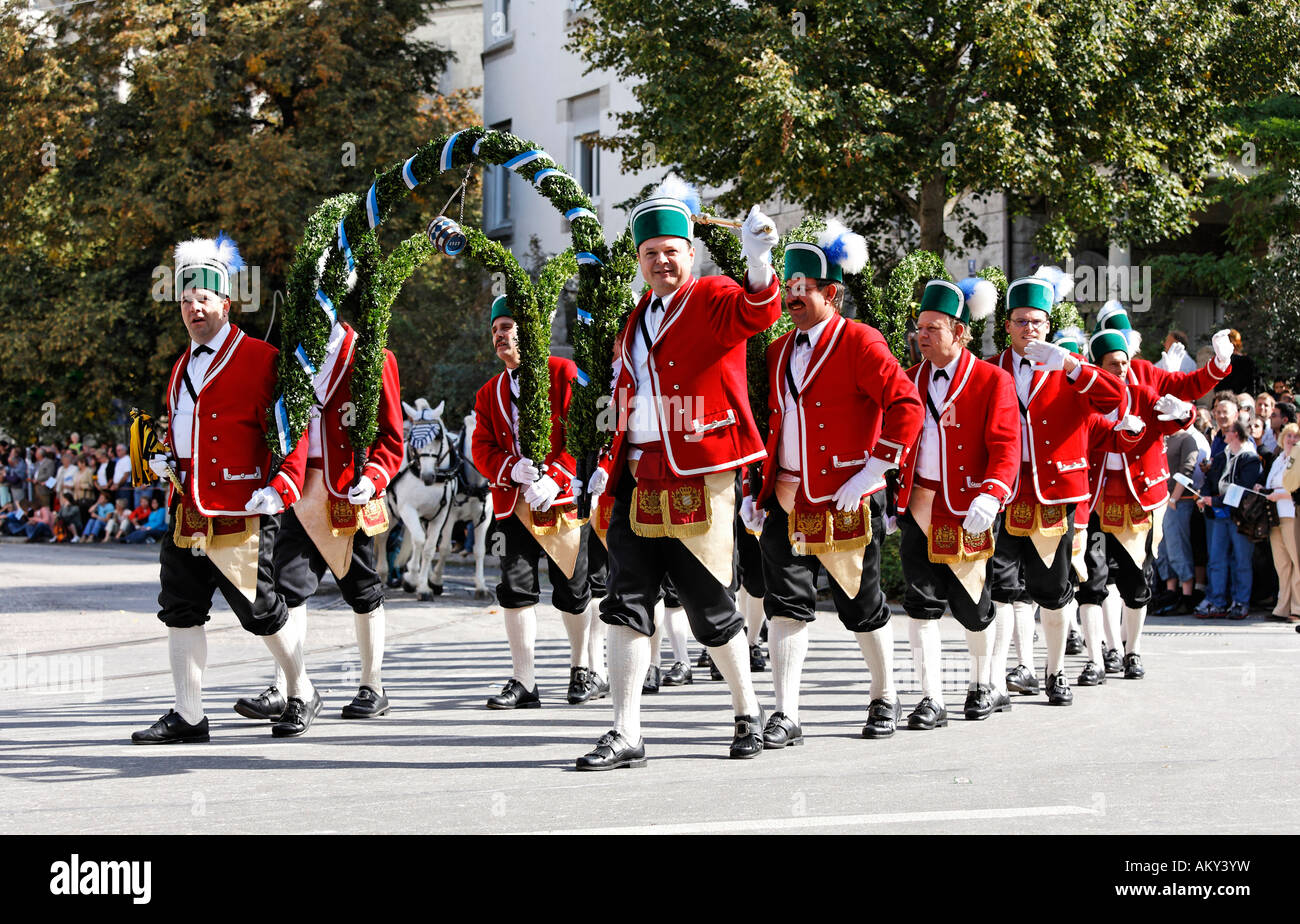 Parade d'ouverture traditionnelle, Schaeffler, l'Oktoberfest, la fête de la bière de Munich, Bavière, Allemagne Banque D'Images