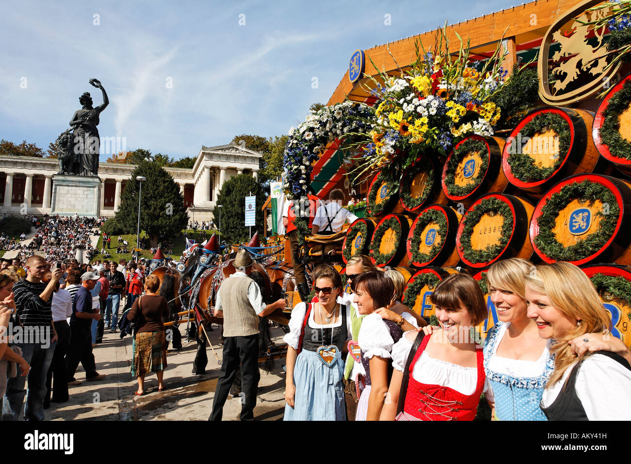L'Oktoberfest, la fête de la bière de Munich, Bavière, Allemagne Banque D'Images