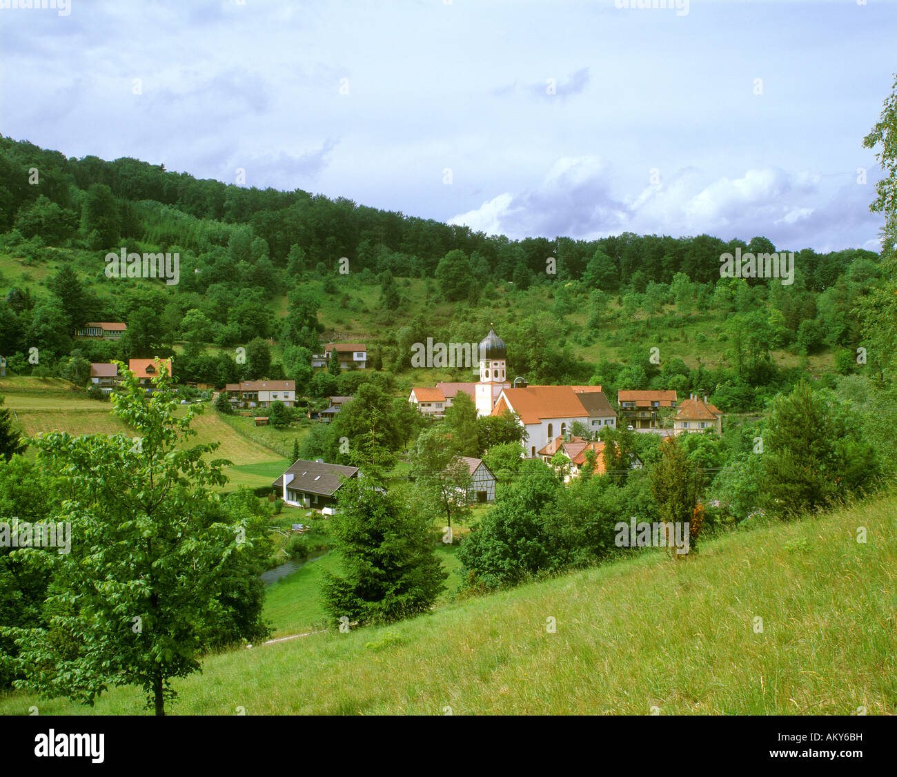 Bichishausen Lautertal vallée de la Lauter Allemagne Bade-wurtemberg Souabe Banque D'Images