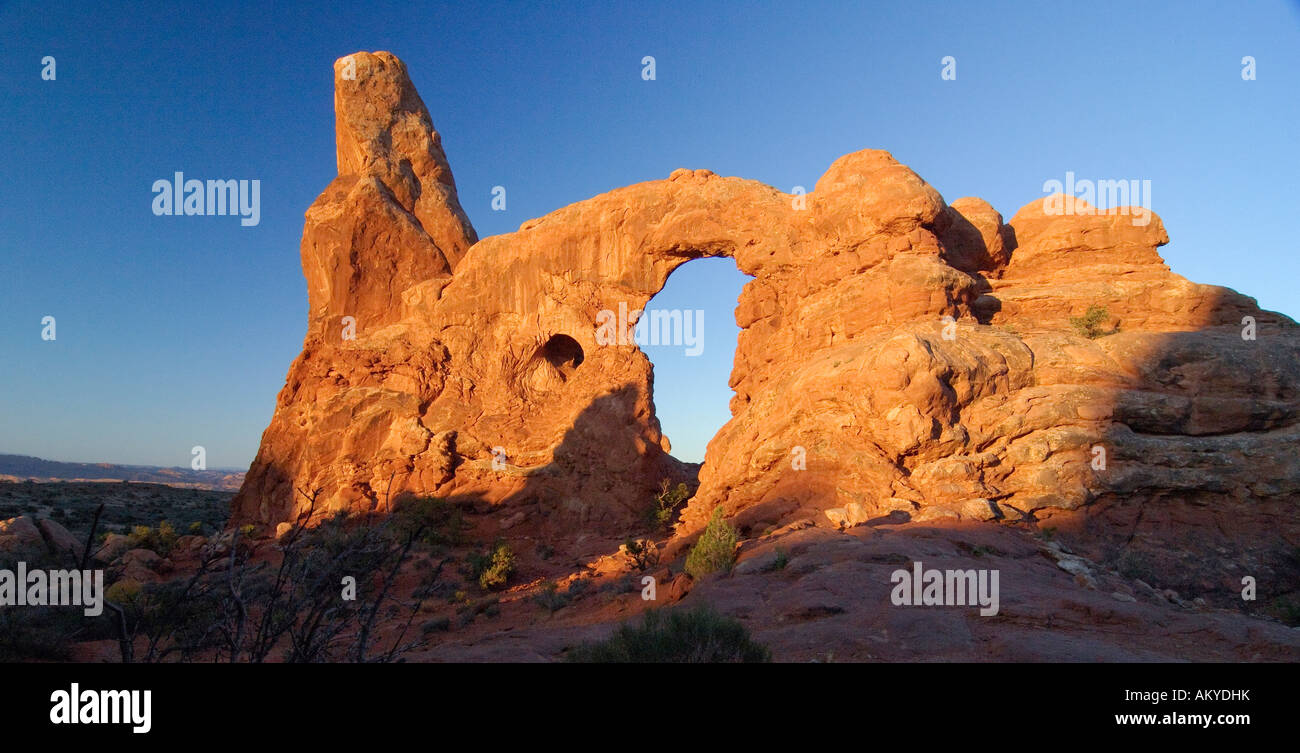 La fenêtre du sud, Arches National Park, Utah, USA Banque D'Images