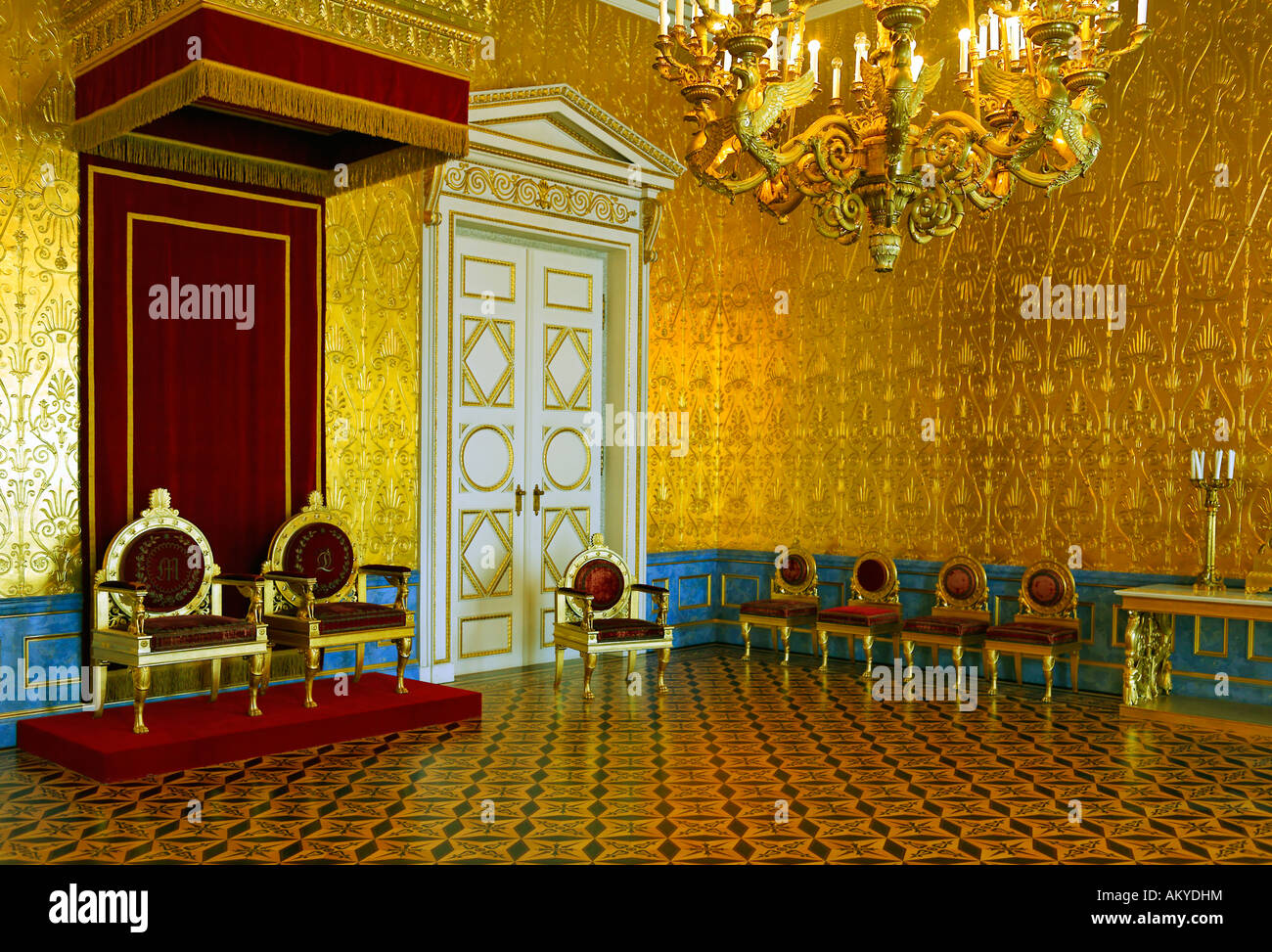 Salle du trône de la reine dans la résidence Museum, Munich, Haute-Bavière, Bavière, Allemagne Banque D'Images