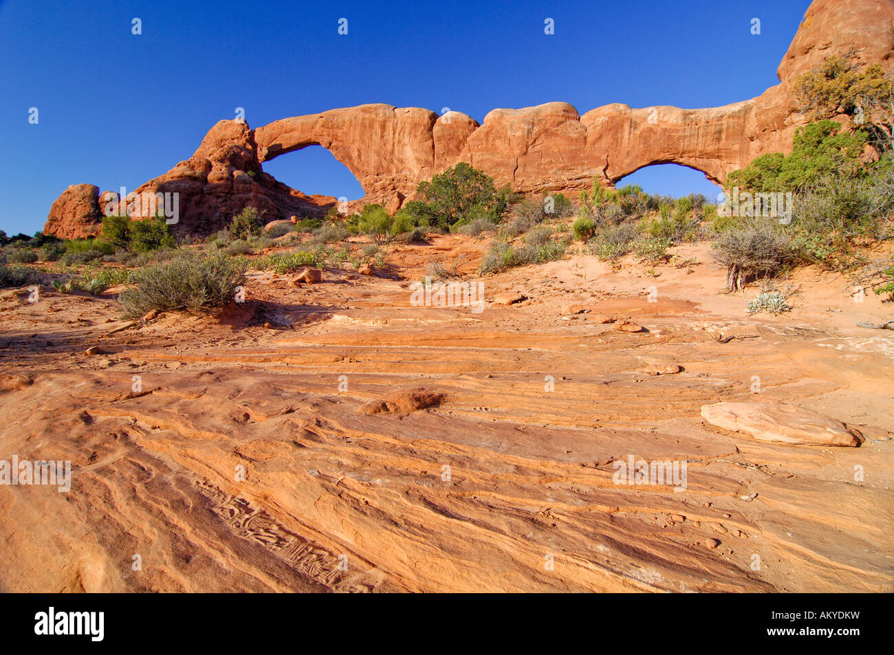 Arc double, Arches National Park, Utah, USA Banque D'Images