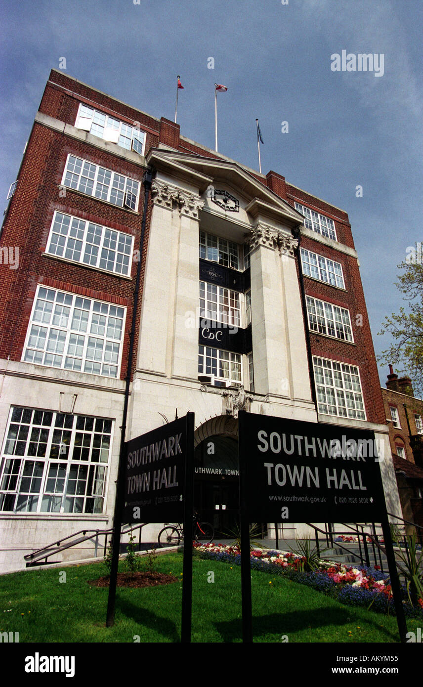 Vue générale du conseil de ville, Southwark Southwark, dans le sud-est de Londres, au Royaume-Uni. Banque D'Images