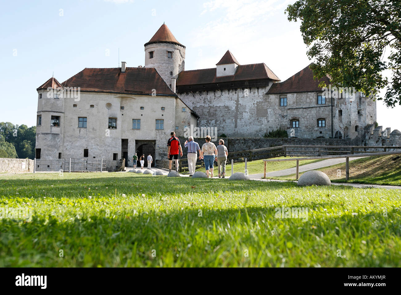 Deuxième pupille de l'intérieur château de Burghausen, le plus ancien château fort d'Europe (1043 mètres de long) Allemagne Bavière Burghausen Banque D'Images